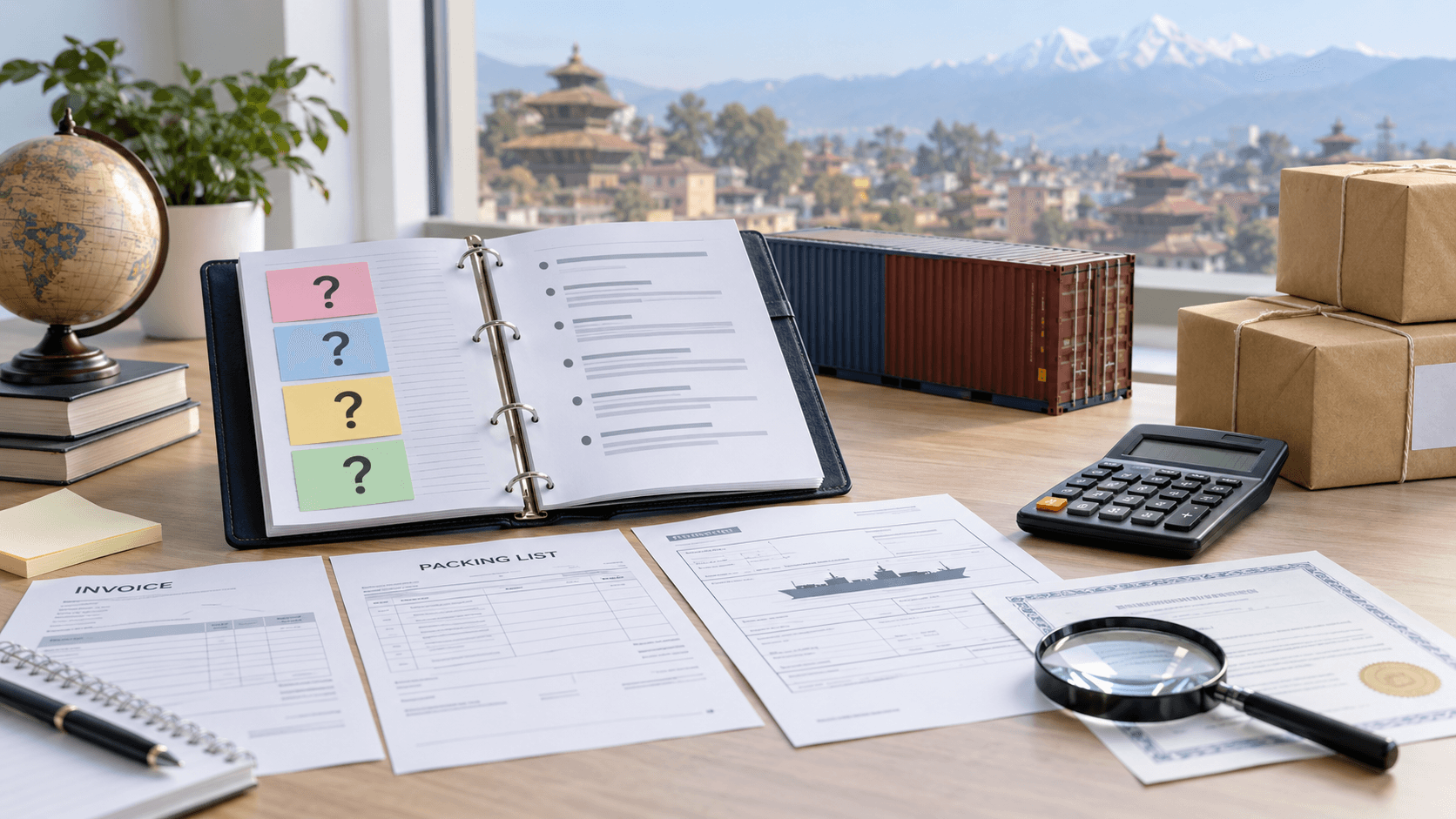 Freight documentation reference binder for Nepal importer and exporter questions
