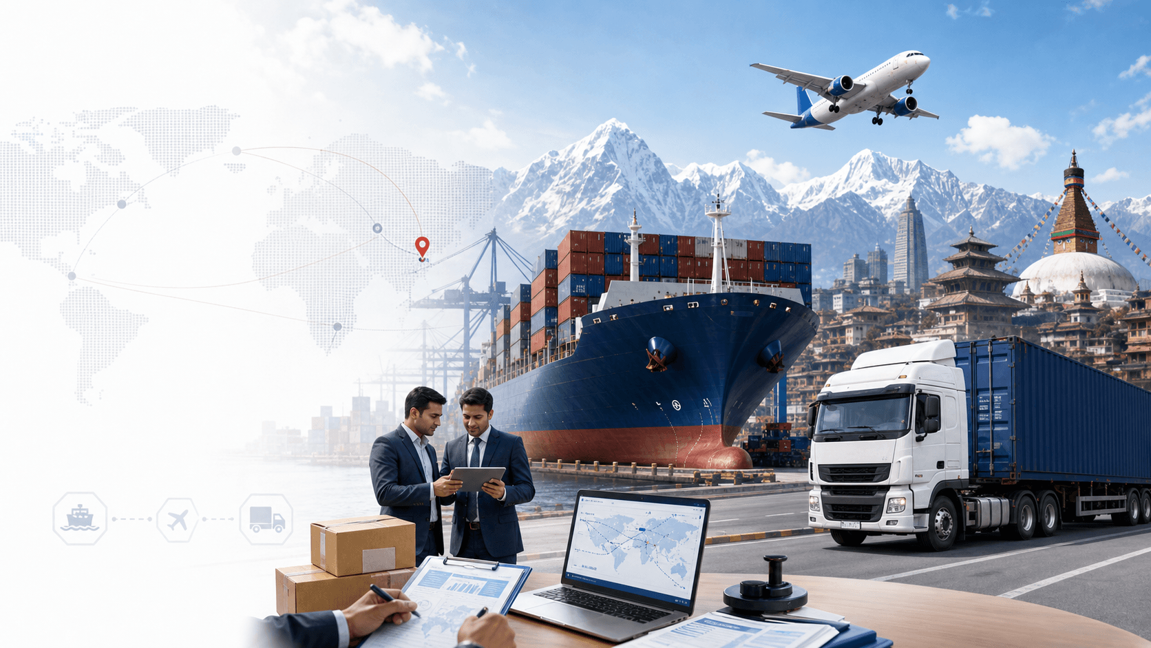 SeaSky Cargo Service as a freight forwarding company in Nepal.