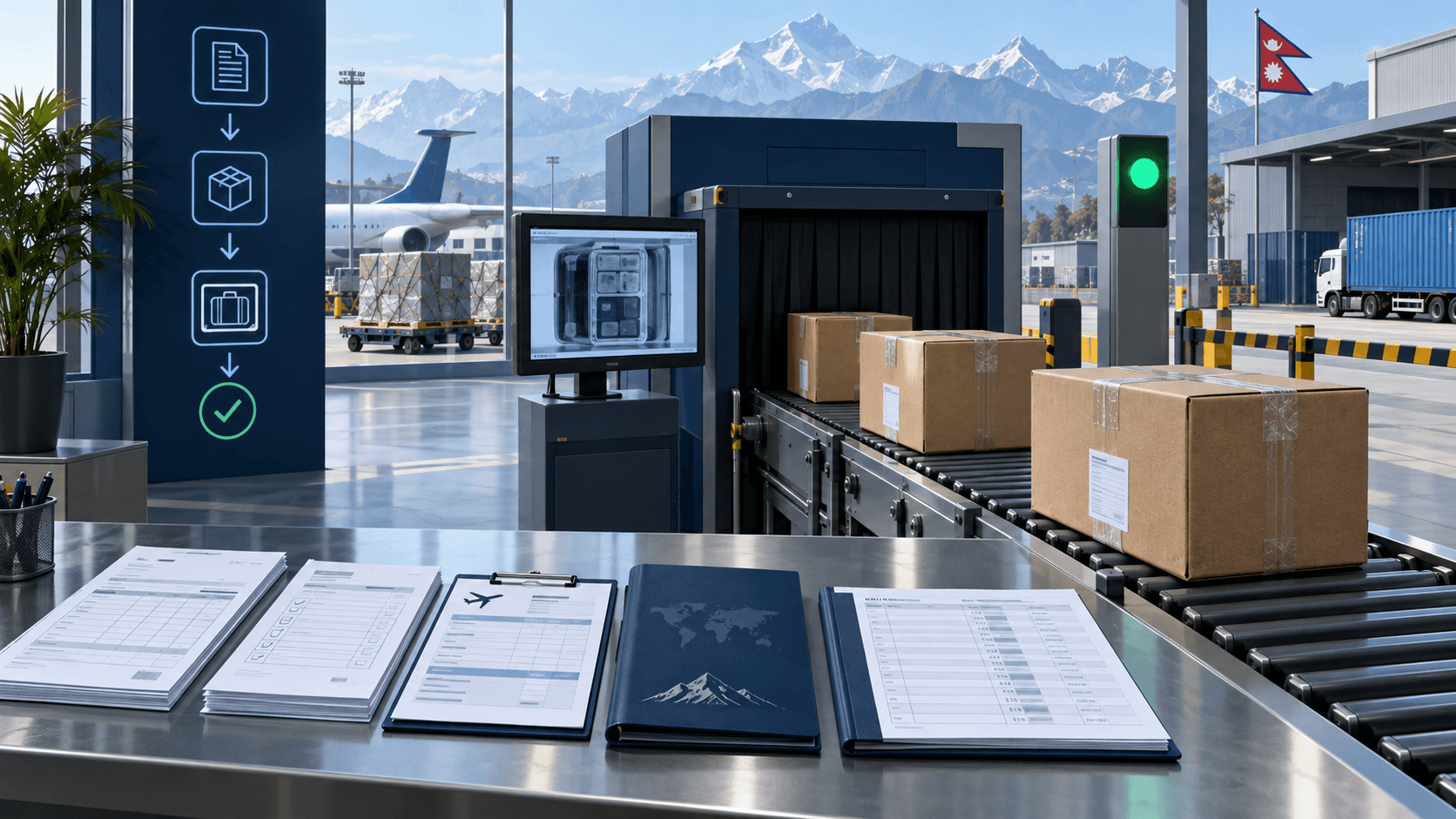 Nepal customs documents inspection process and released commercial cargo