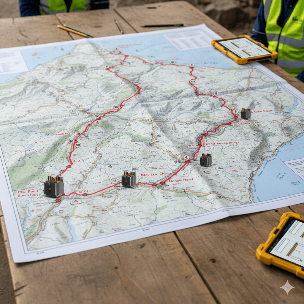 Detailed route plan for project cargo movement inside Nepal.