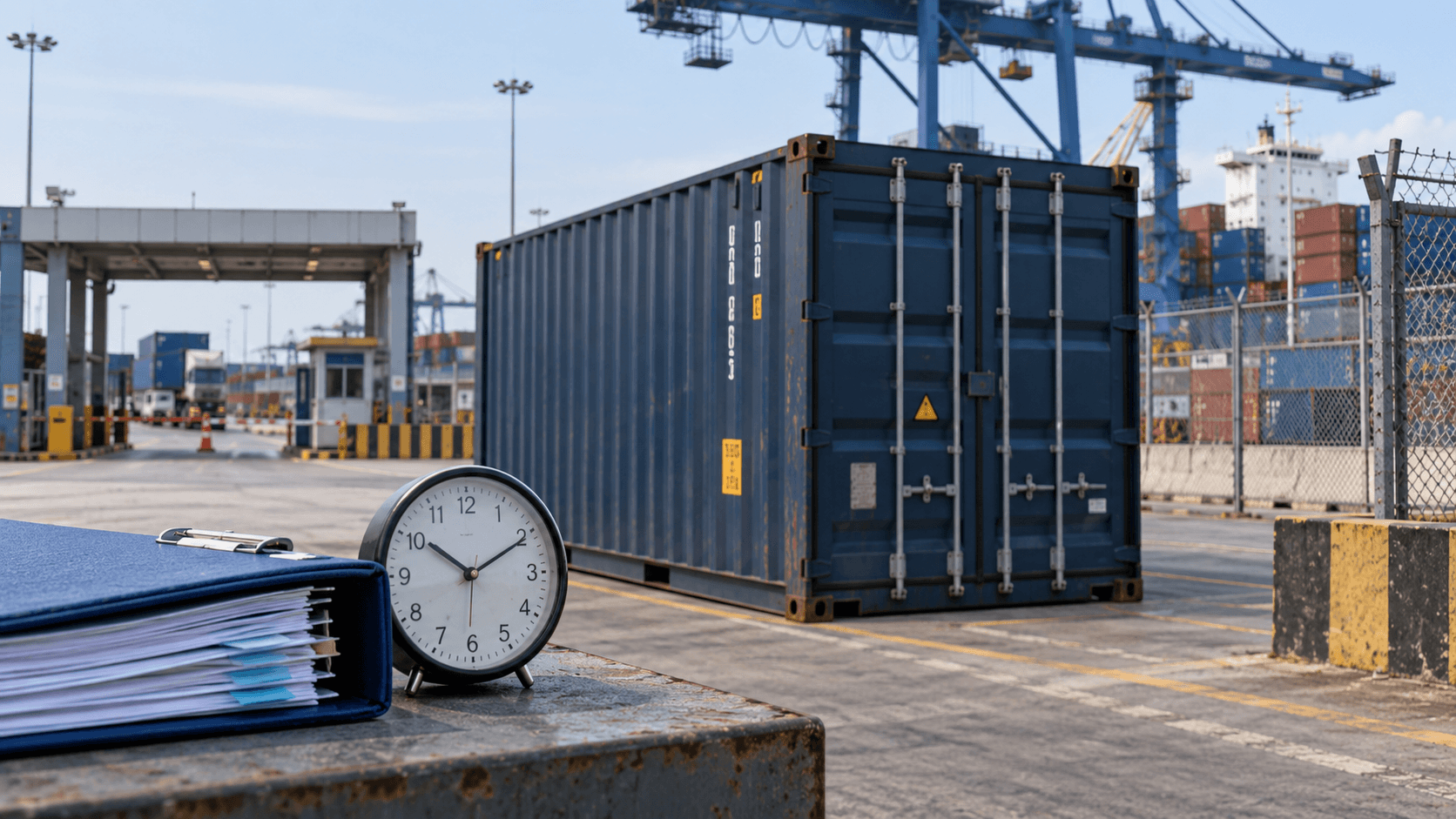 Loaded container waiting inside an Indian port terminal beyond its demurrage free time
