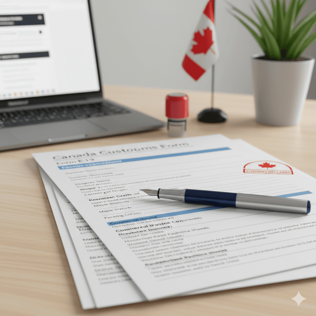 Required customs paperwork for shipping goods from Nepal to Canada.